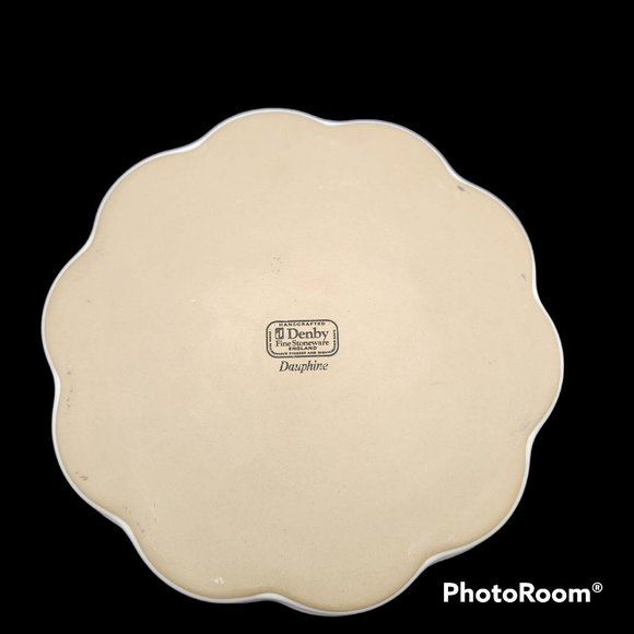 Denby 9.5" Scalloped Quiche Pie Dish Dauphine Floral Pattern England Stoneware - Picture 3 of 7